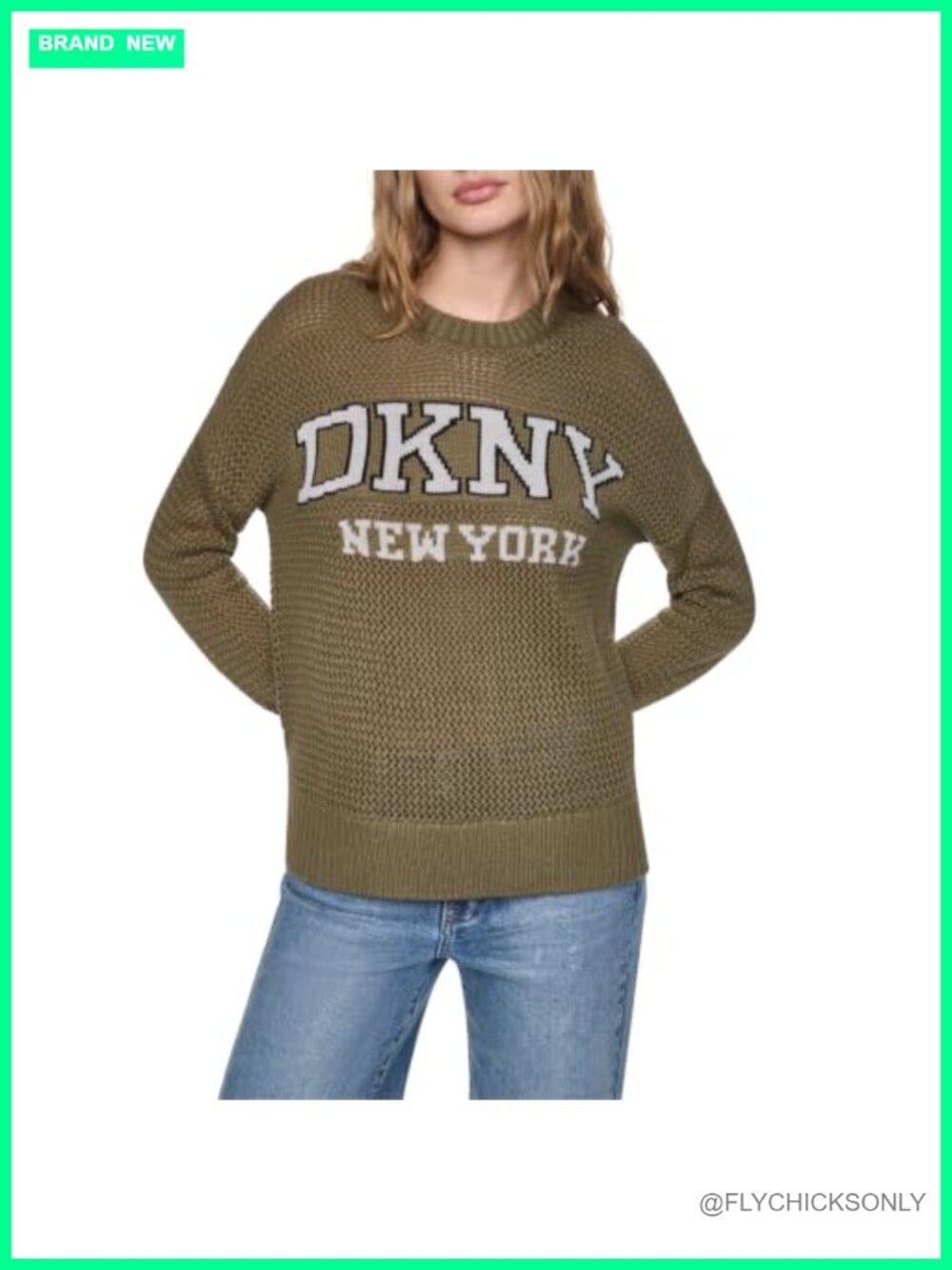 Long Sleeve Hi-Low Open Stitch Crew Neck Sweater